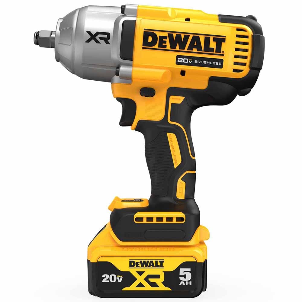 DeWalt DCF900P2 20V MAX* XR 1/2 In. High Torque Impact Wrench with Hog Ring Anvil with (2) 5.0 Ah Battery & Charger Kit