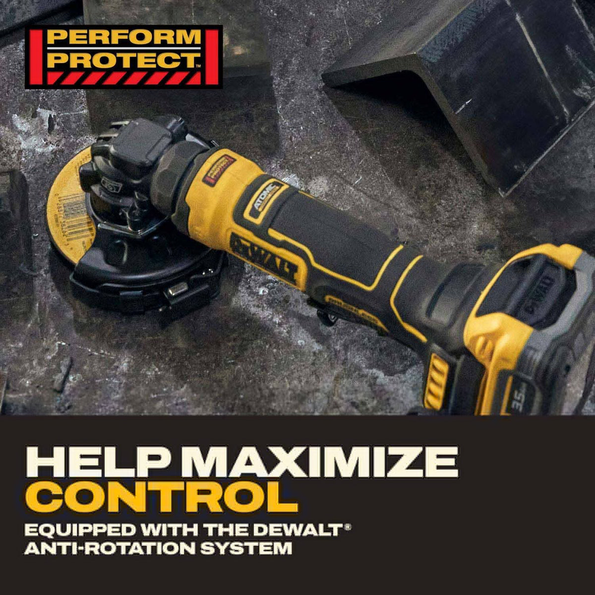 DeWalt DCG400S2 ATOMIC 20V MAX* 4 in. Angle Grinder Kit with XR POWERSTACK - 12