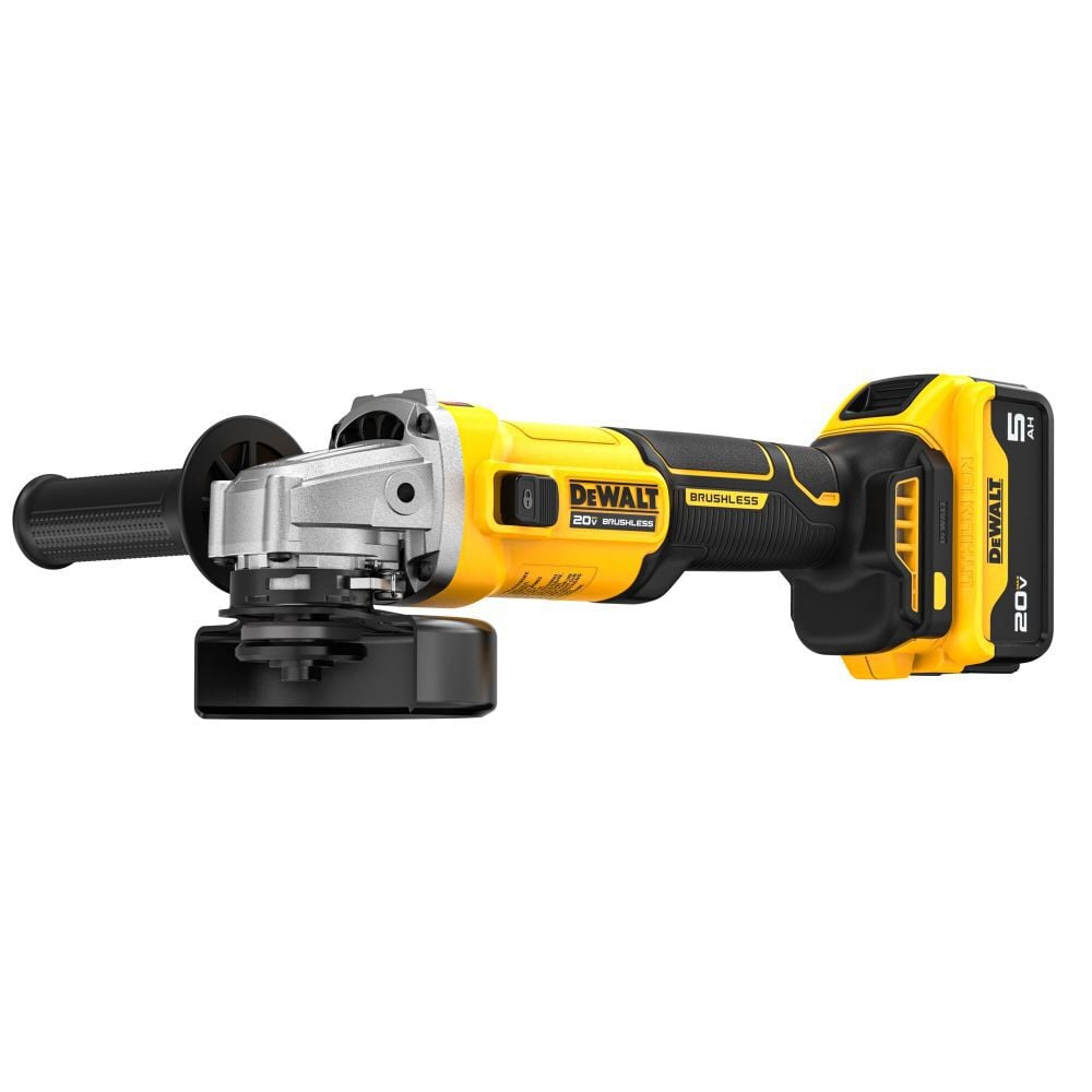 DeWalt DCG407P1 20V MAX Brushless Cordless 4 1/2 in. Slide-Switch Grinder Kit - 5