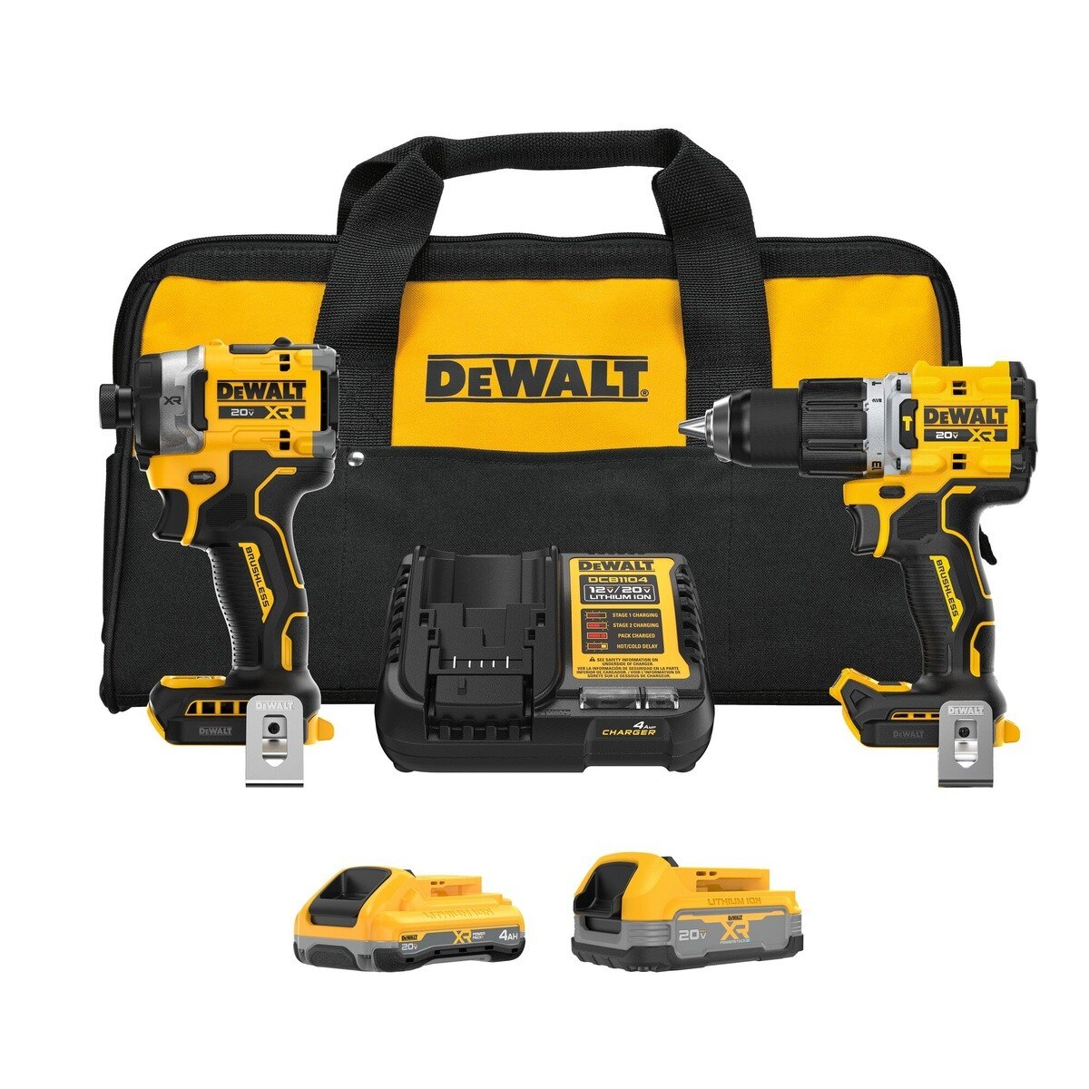 DeWalt DCK251E1QQ1 20V MAX Brushless 2-Tool Combo Kit with XR Batteries