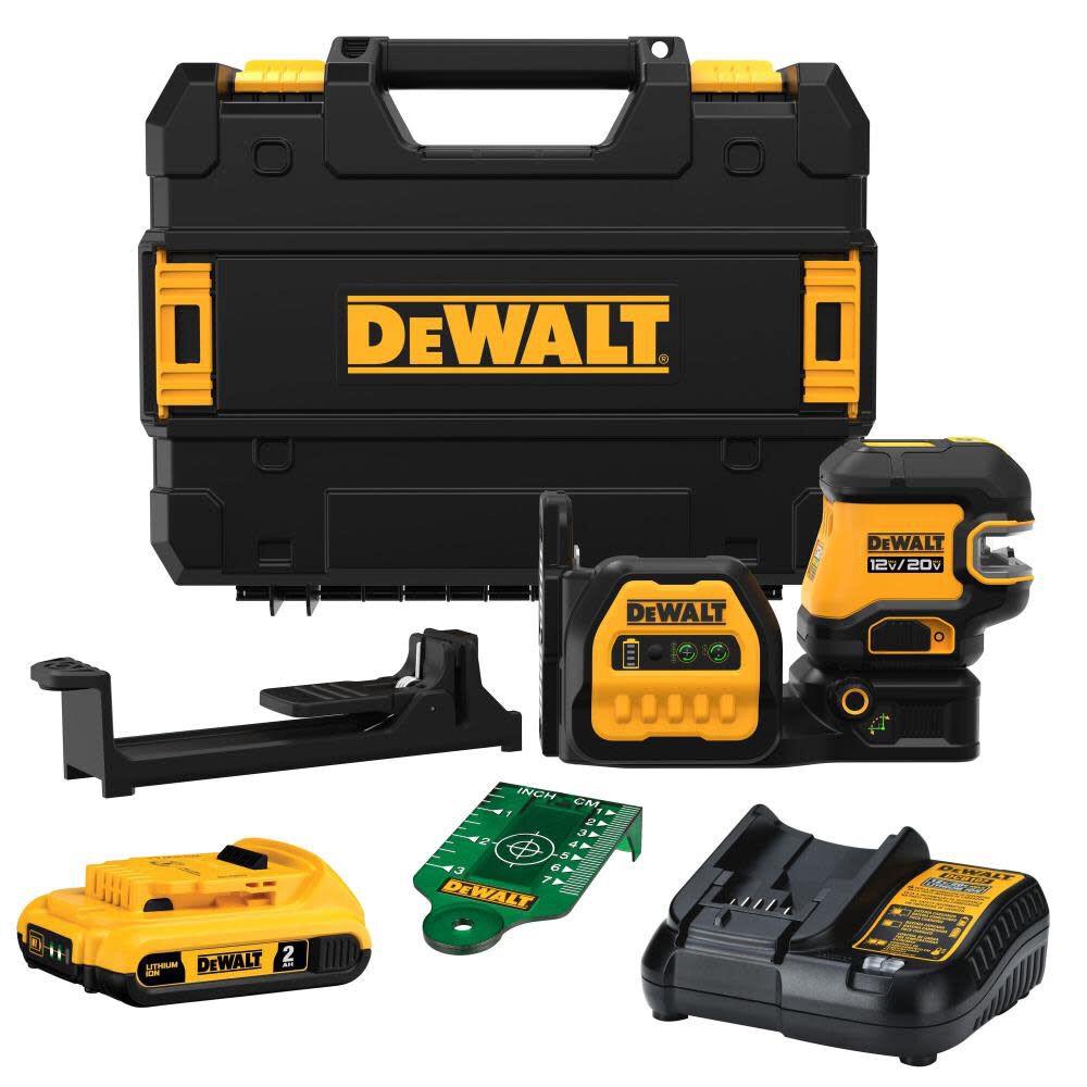 DeWalt DCLE34220G 20V Cross line 2 Spot Combo Laser Kit w/ Battery