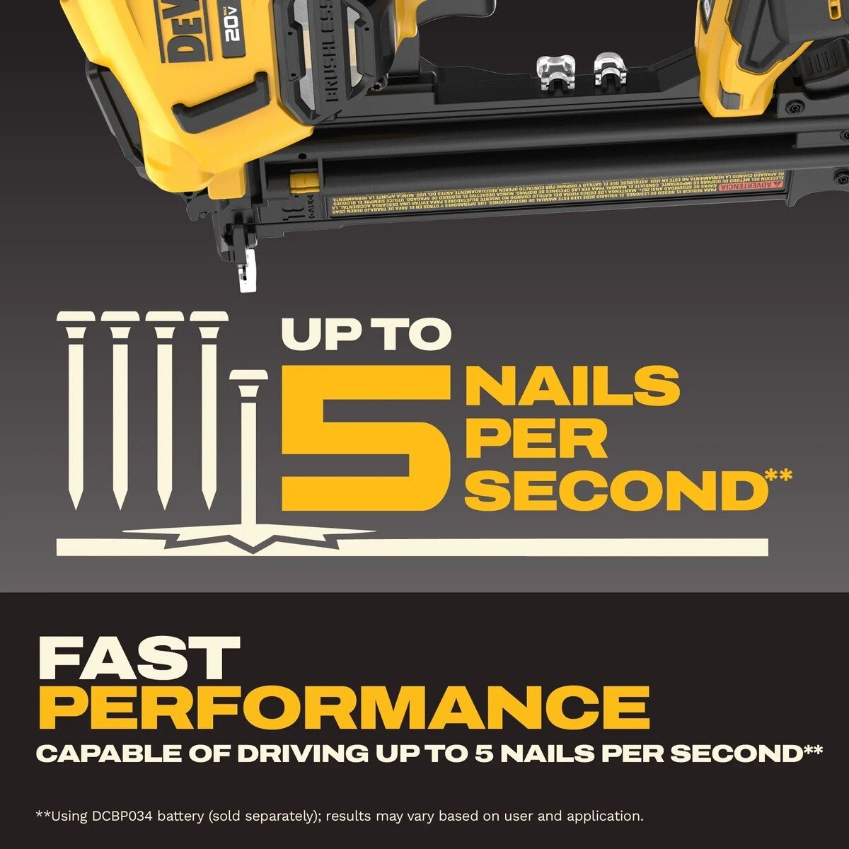 DeWalt DCN210B 20V MAX XR 18 Gauge Cordless Brad Nailer 10.2" Height (Bare Tool) - 4