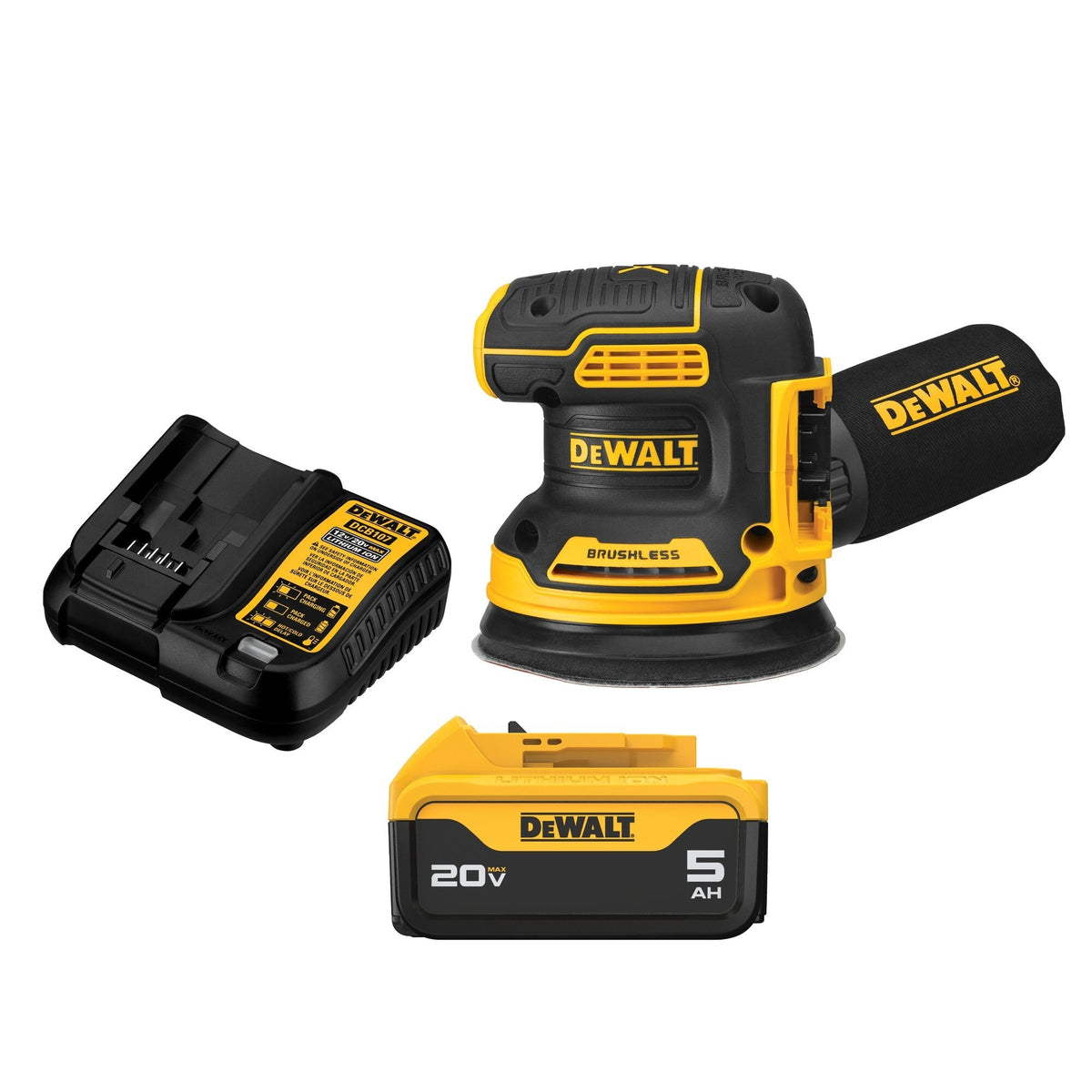 DeWalt DCW210P1 20V Max* XR 5" Cordless Random Orbital Sander Kit