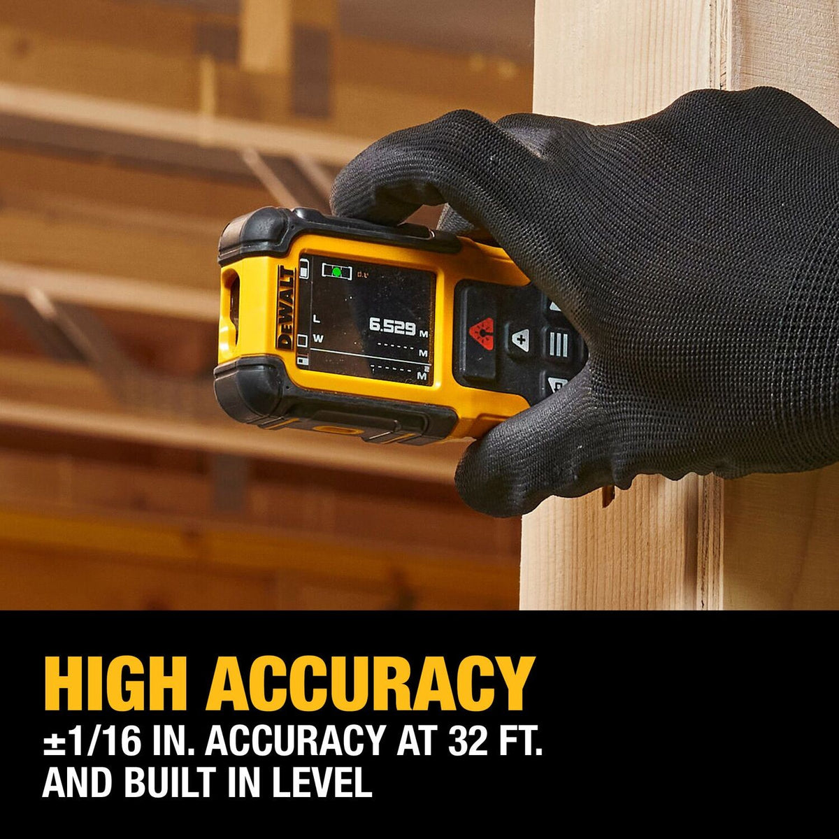 DeWalt DWHT78200 200 ft Lithium-Ion Laser Distance Measurer with Backlit Rotating Display and IP65 Rating - 10