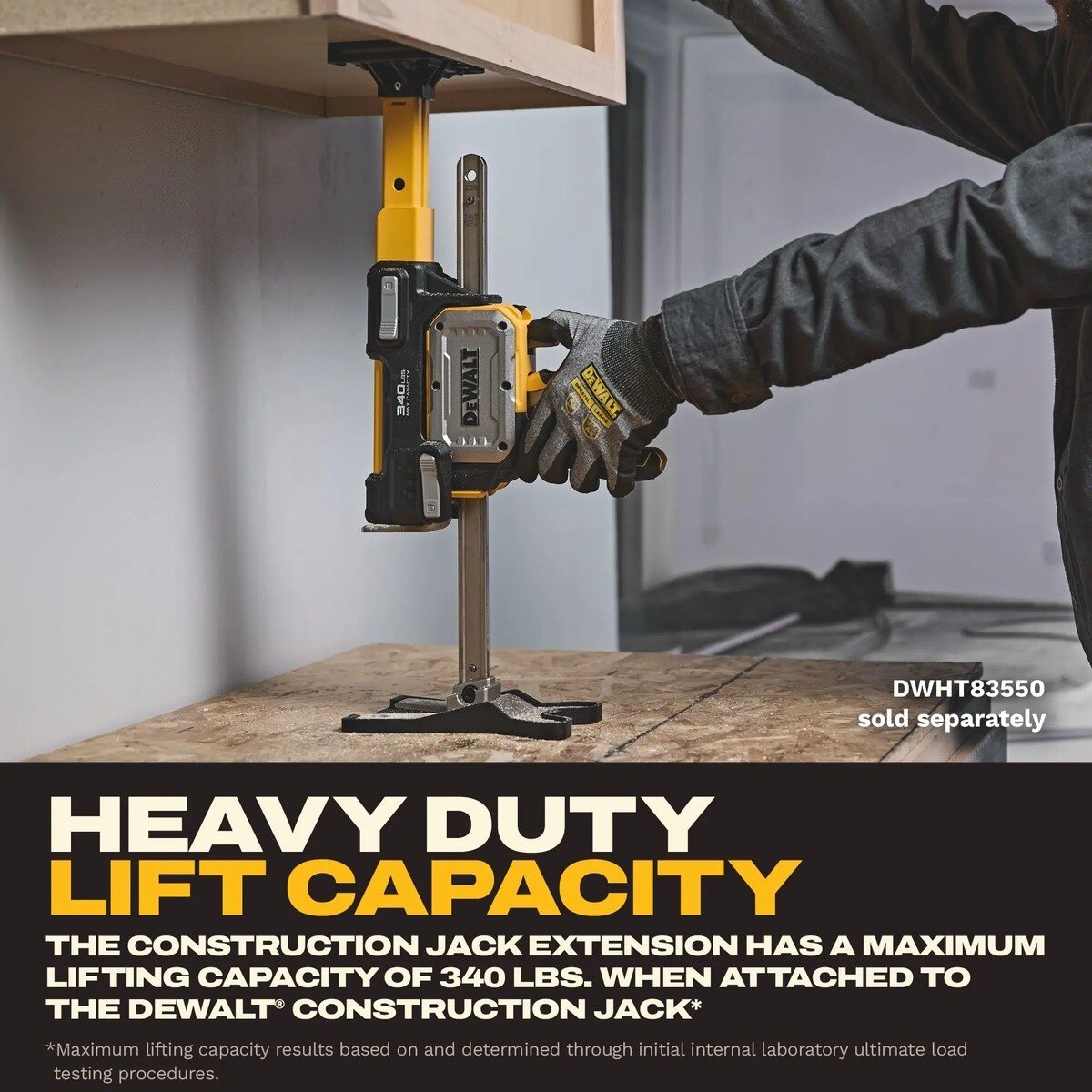 DeWalt DWHT83554 ToughSeries Construction Jack Extension Adjustable 12-27" Height 340 lb Capacity - 5