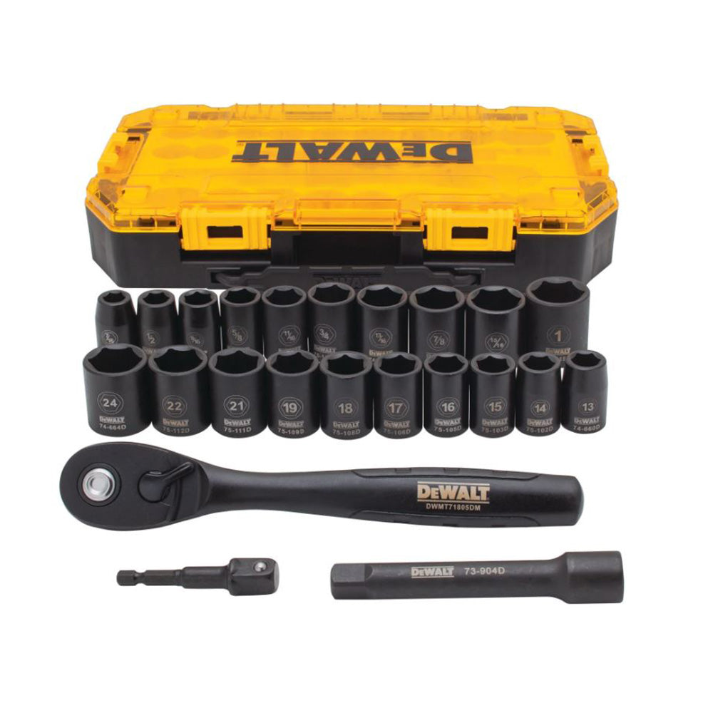 DeWalt DWMT74739 23Pc 1/2" Drive 7/16-1" & 13-24mm Impact Socket Set