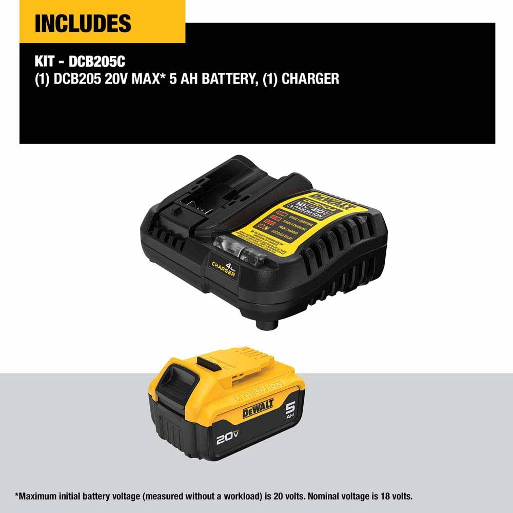 DeWalt DCB205C 20V Max 5Ah Battery Starter Kit - 3