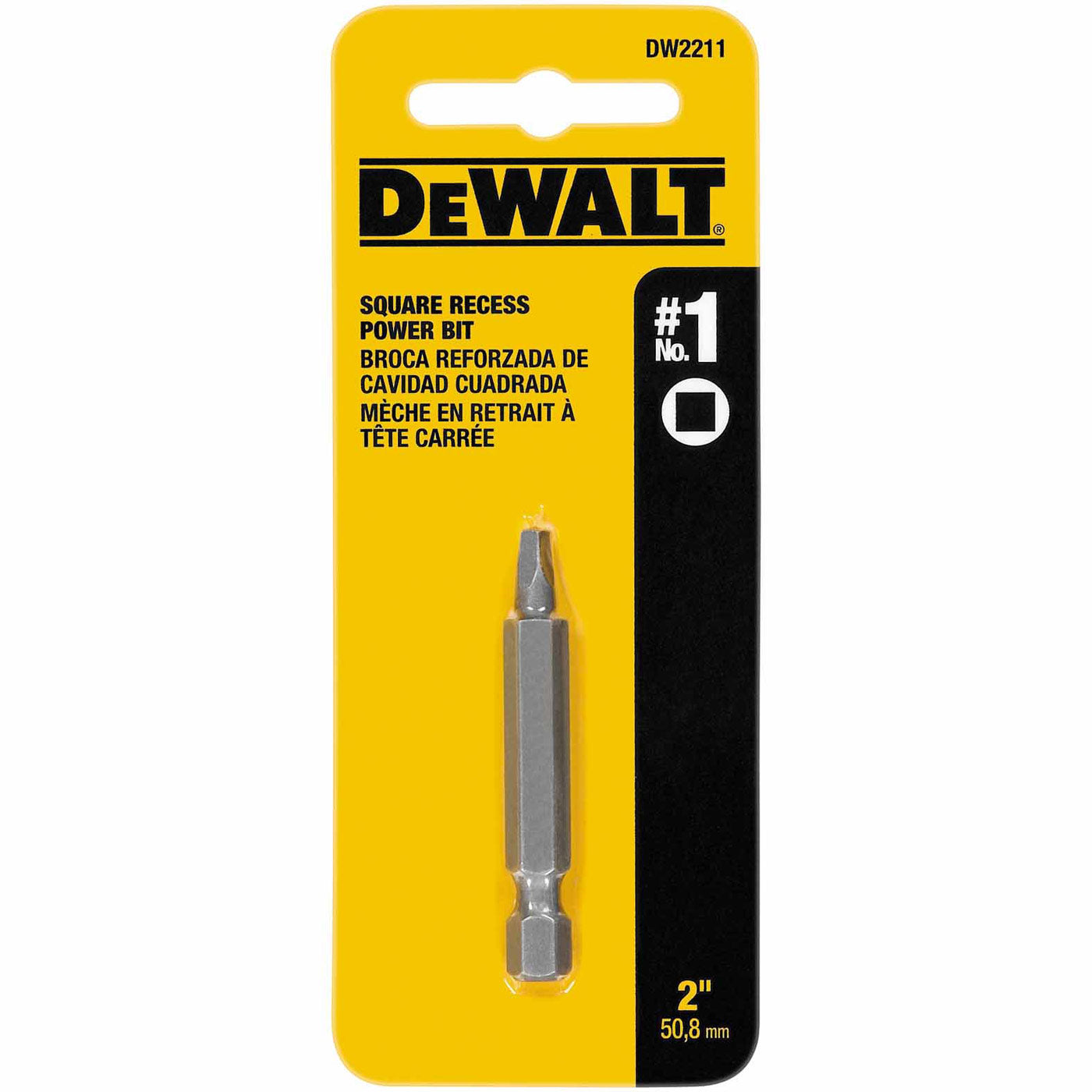 DeWalt DW2211 #1 Square Recess 2" Power Bit