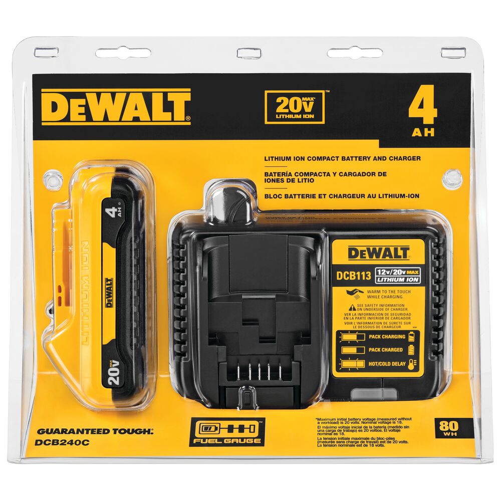 DeWalt DCB240C 20V MAX Compact 4Ah Battery Starter Kit
