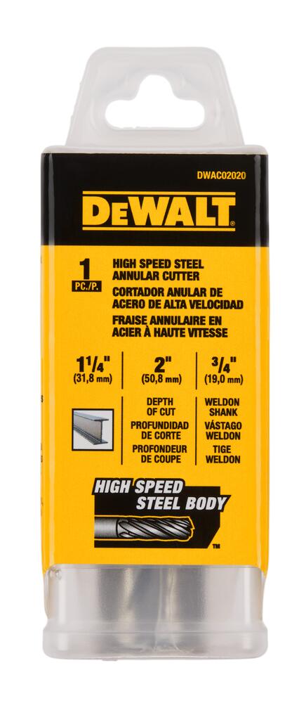 DeWalt DWAC02020 1-1/4" x 2" HSS Annular Cutter 3/4" WD
