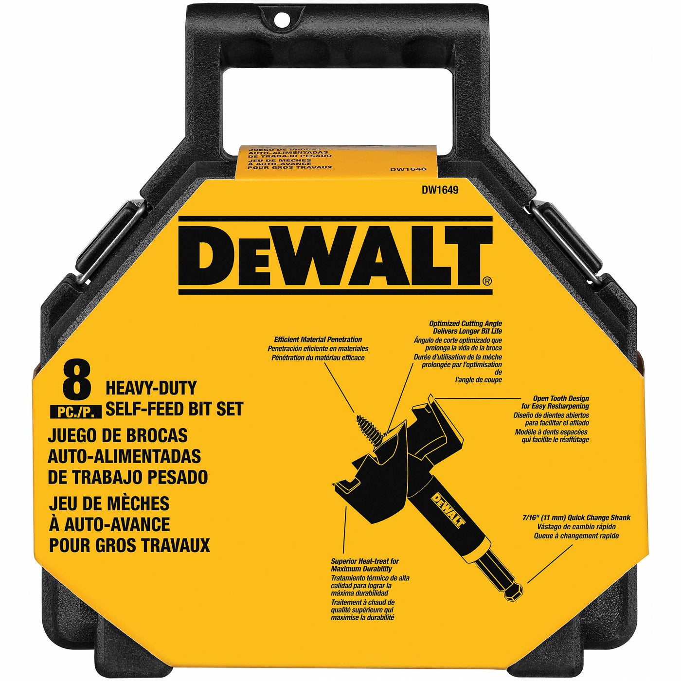 DeWalt DW1649 7/16" Shank Self-Feeded Bit Kit
