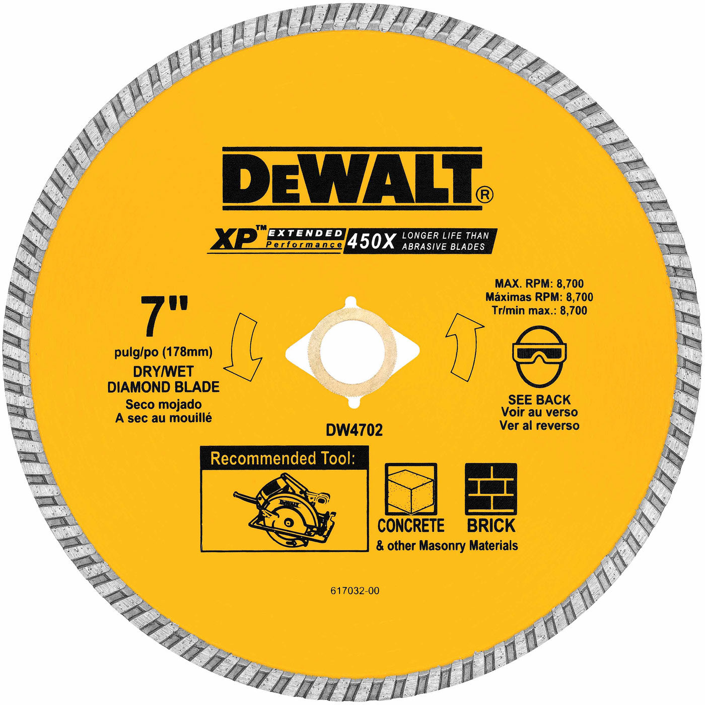 DeWalt DW4702 7" XP Turbo Diamond Blade