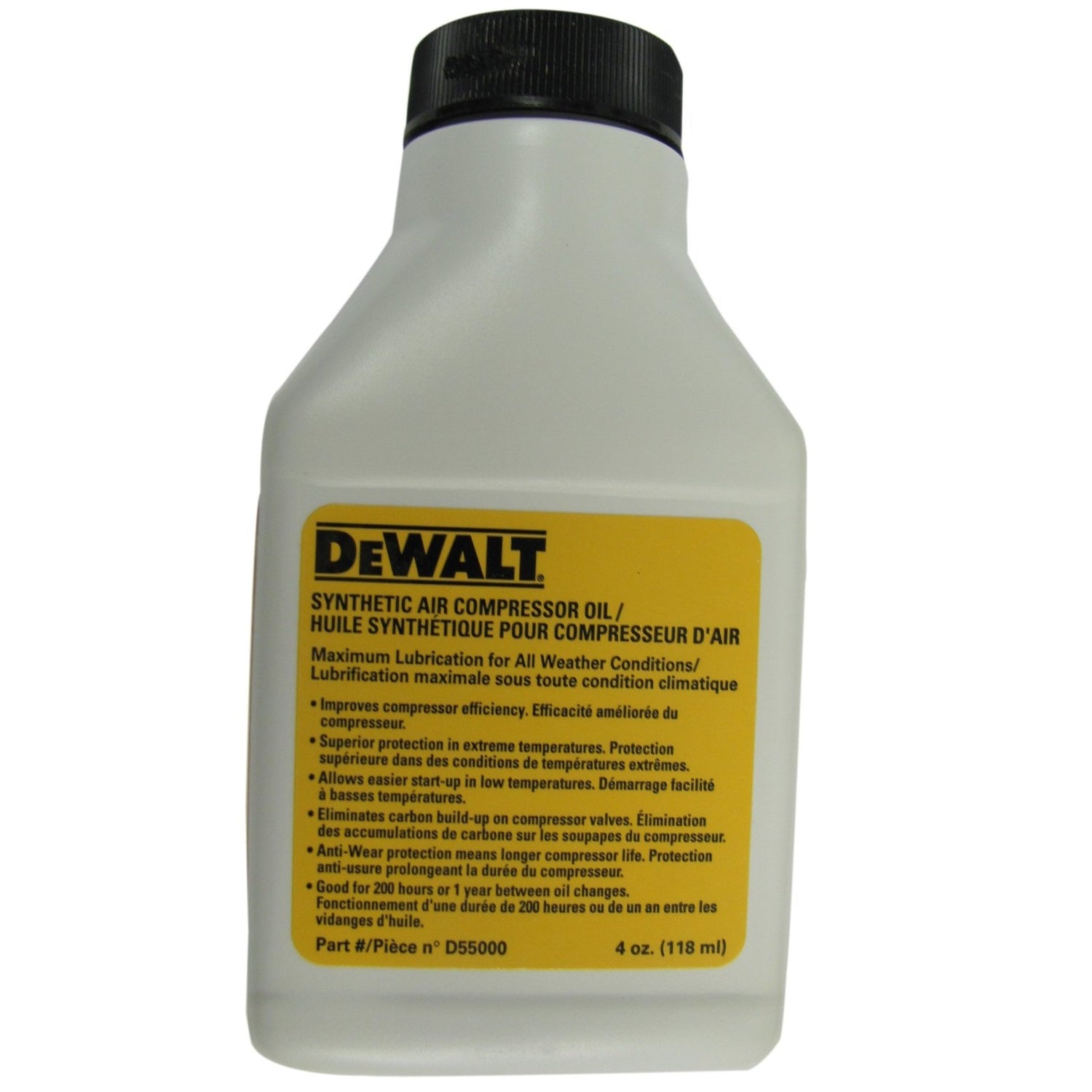 DeWalt D55000 Compressor Oil --Synthetic 4 Oz. (48 per Case) (Sold Only In Case)