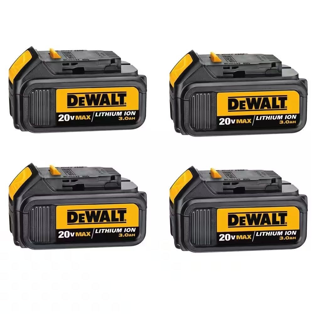 DeWalt DCB200-4 20V MAX Lithium-Ion Premium Battery Pack 3.0 Ah (4-Pack)