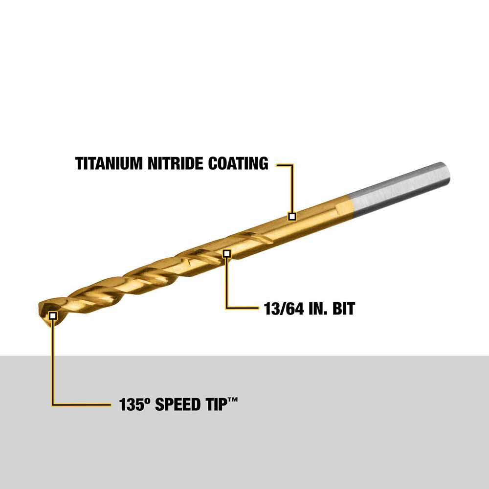 DeWalt DW1313 DeWalt 13/64" Titanium Speed Tip Drill Bit