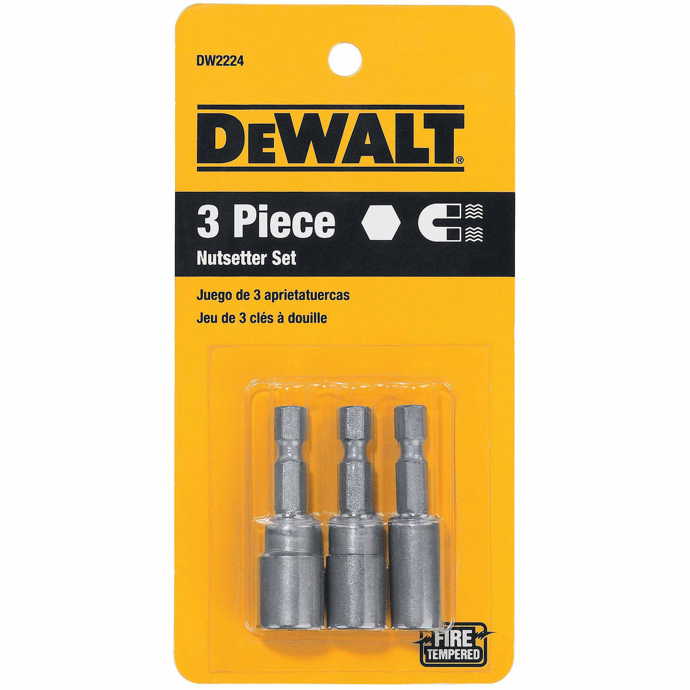 DeWalt DW2224 3 Piece Nutdriver Set (1/4", 5/16", 3/8")