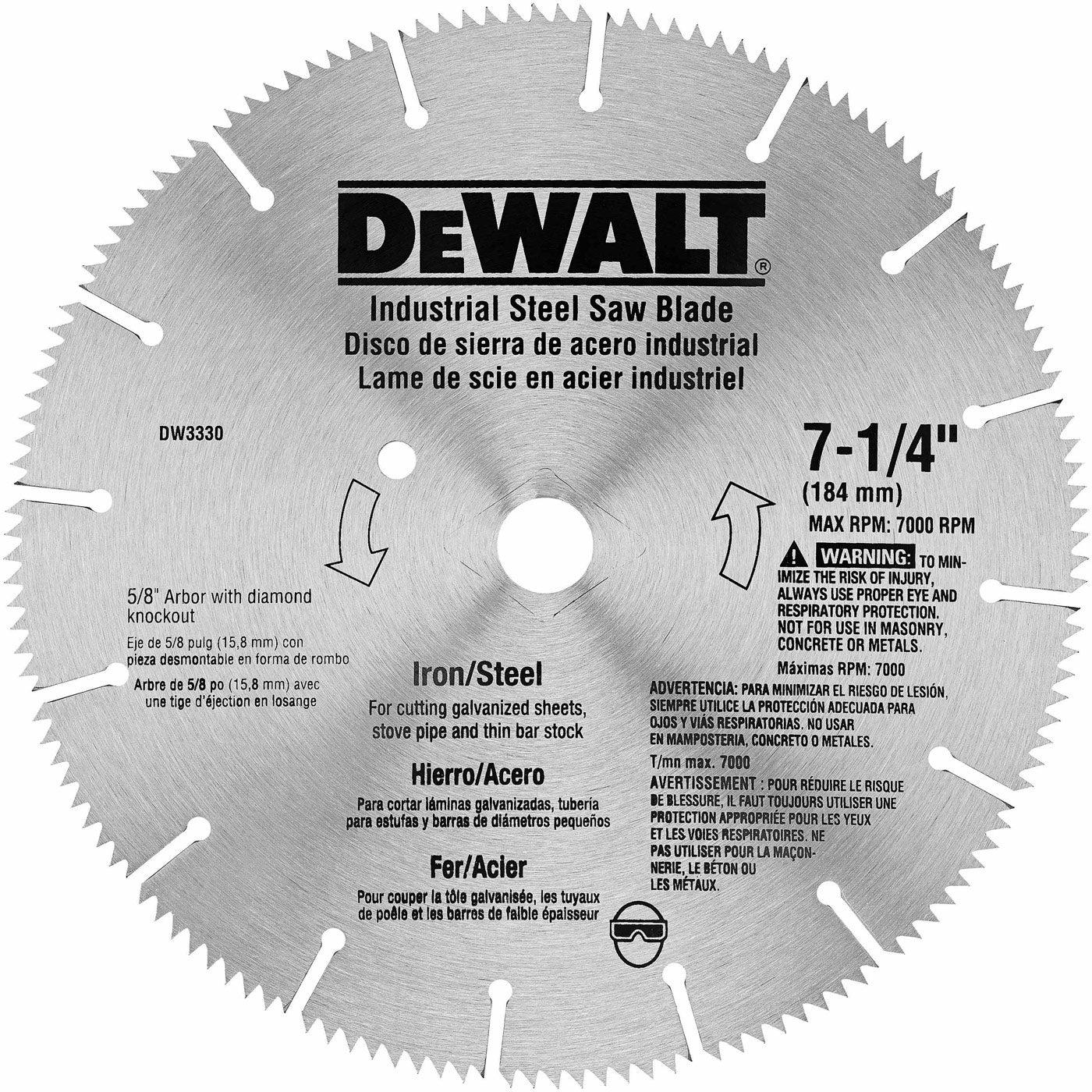 DeWalt DW3330 7-1/4" Iron/Steel Saw Blade