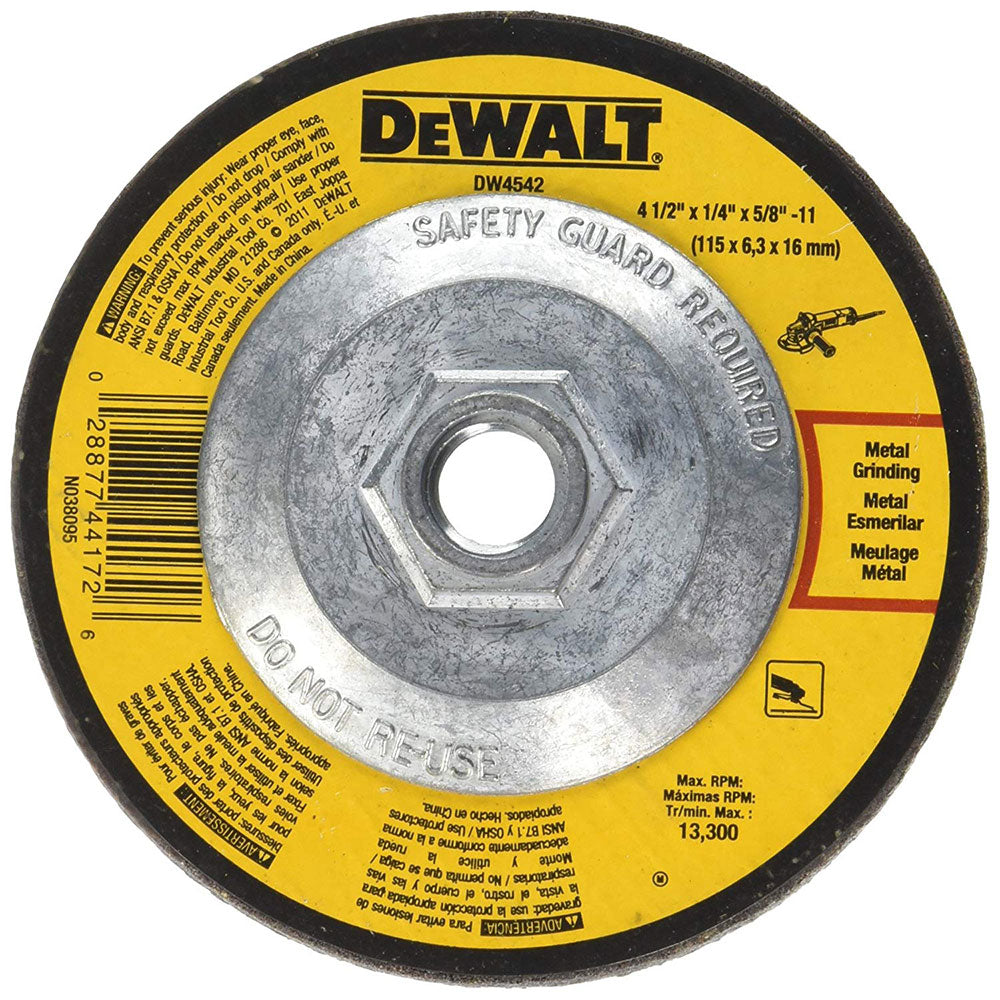DeWalt DW4542 4-1/2" X 1/4" X 5/8" Grinding Wheel