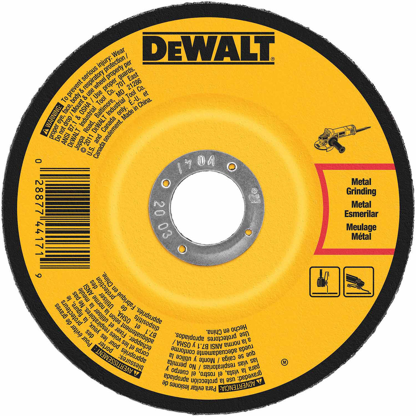DeWalt DW4623 5" x 1/4" x 5/8"-11 General Purpose Metal Grinding Wheel