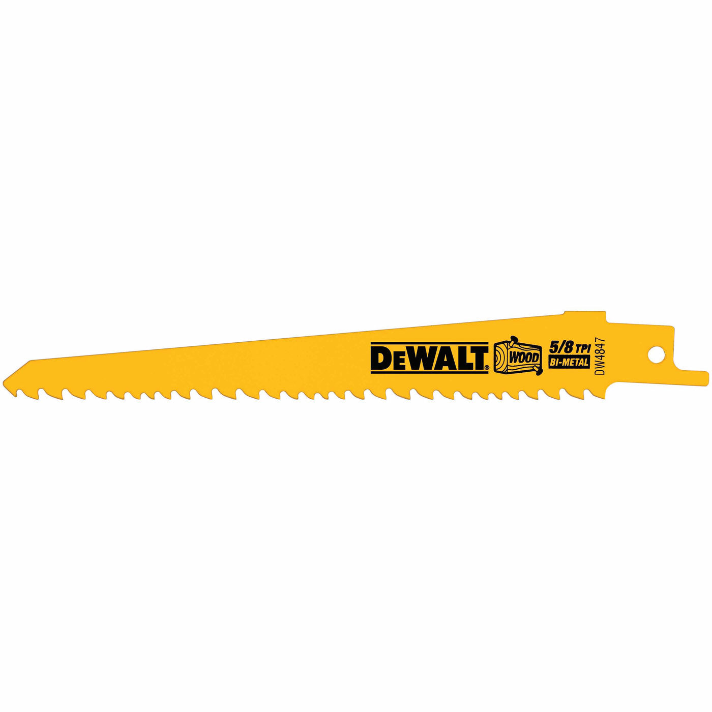 DeWalt DW4847 6" 5/8 TPI Taper Back Bi-metal Reciprocating Saw Blade (5 Pack)
