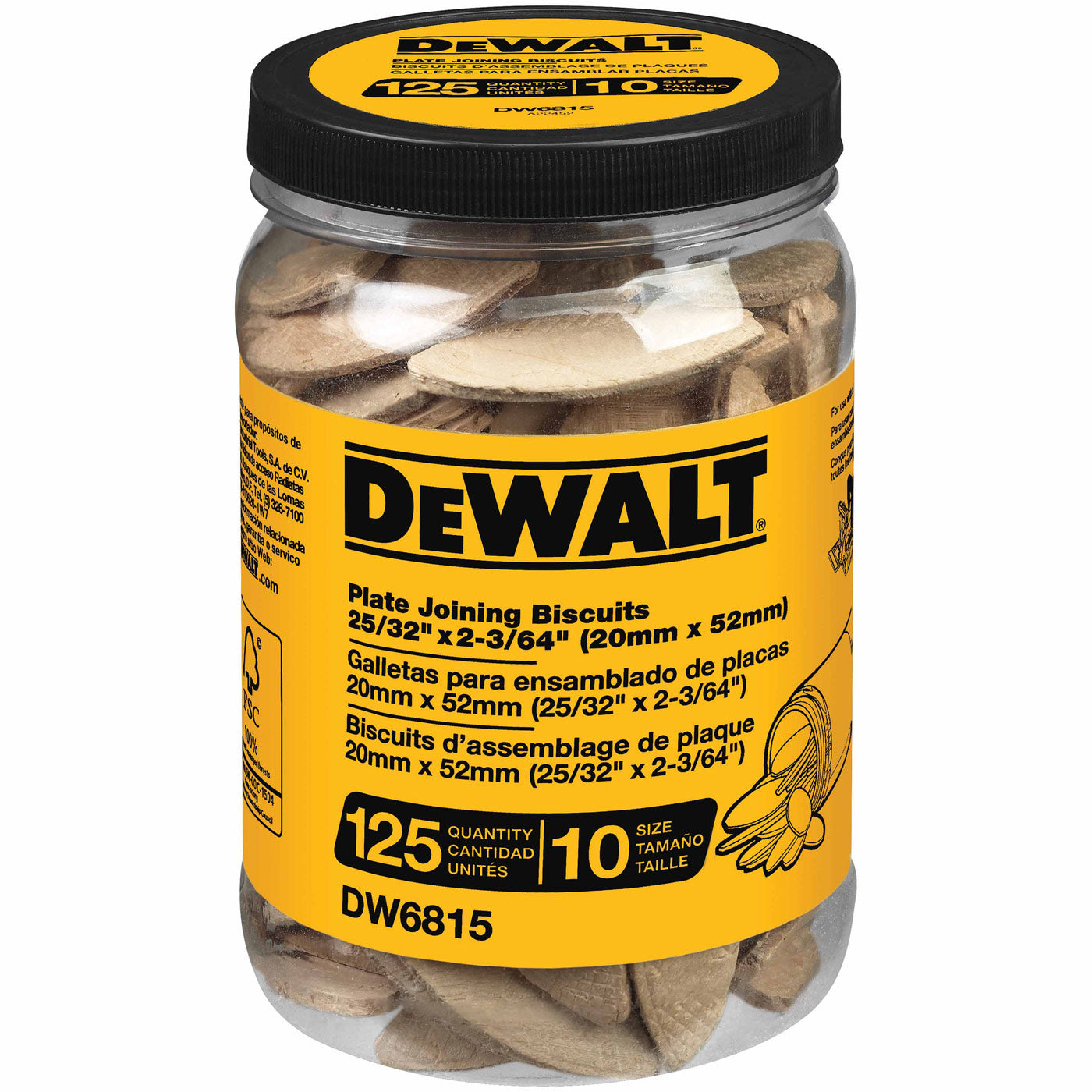DeWalt DW6815 Size 10 Plate Joining Biscuits (125 Count)