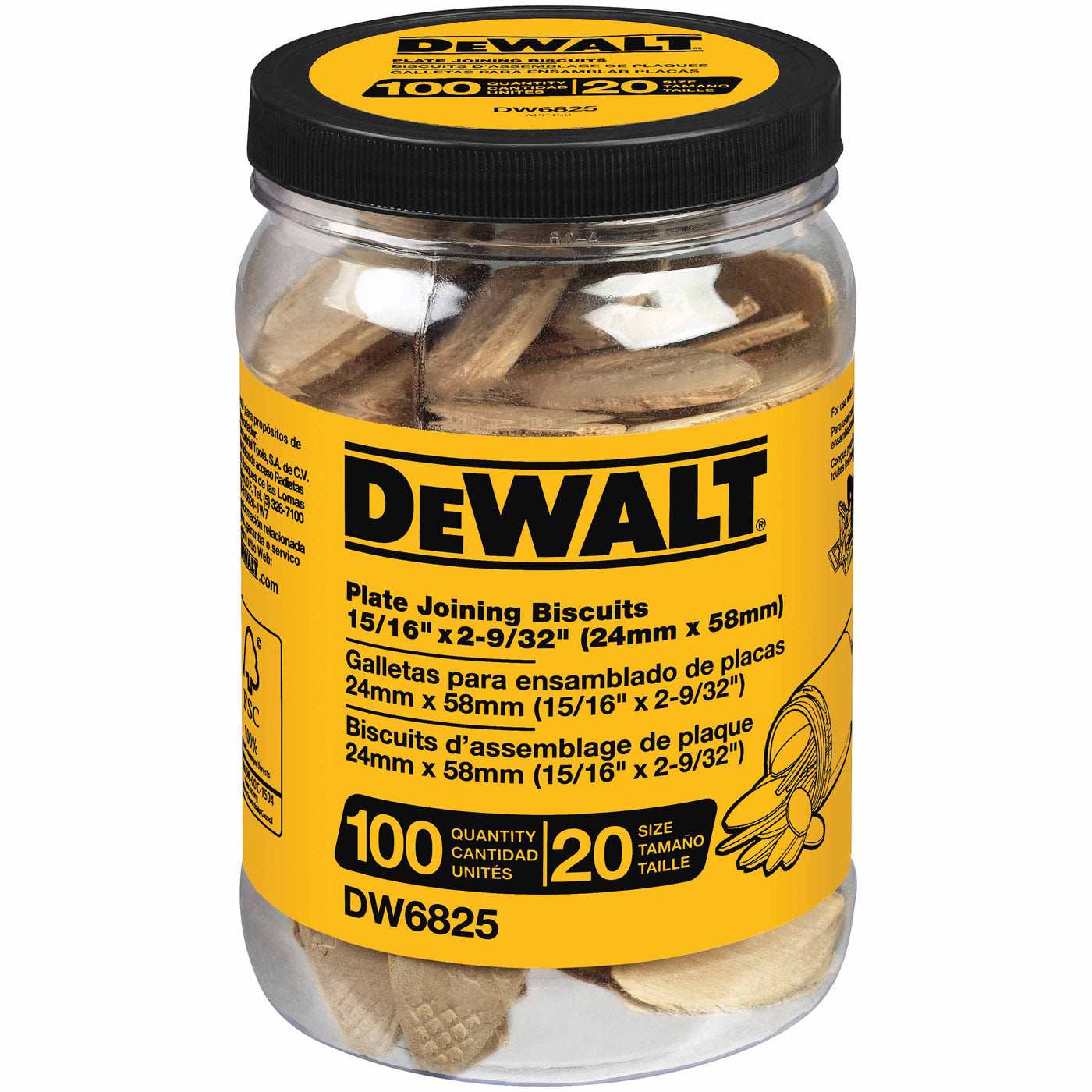 DeWalt DW6825 Size 20 Plate Joining Biscuits (100 Count)