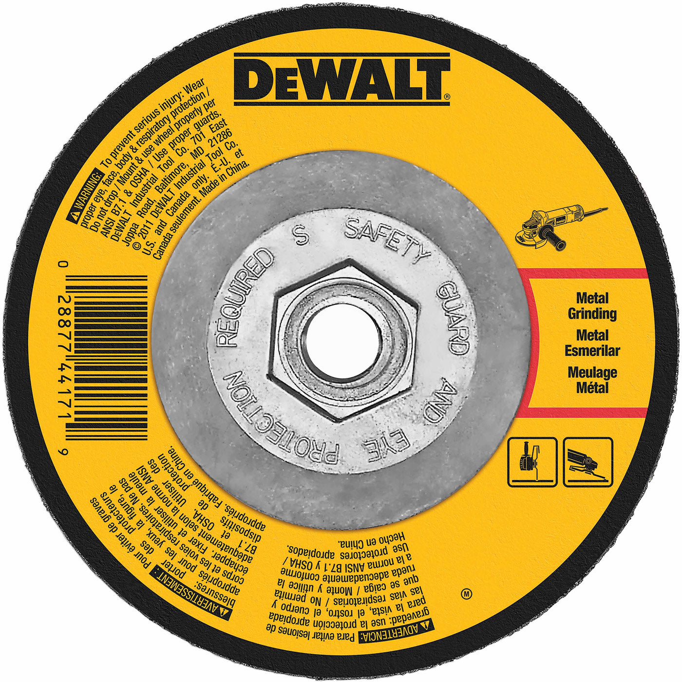 DeWalt DWA4511H 4-1/2" x 1/8" x 5/8"-11 Metal Grinding Wheel