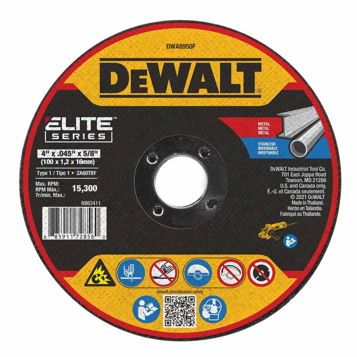 DeWalt DWA8950F 4 x .045 x 5/8 XP T1 Cutting Wheels