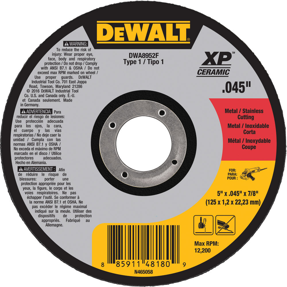 DeWalt DWA8952F 5 x .045 x 7/8 T1 XP CER Cut-Off