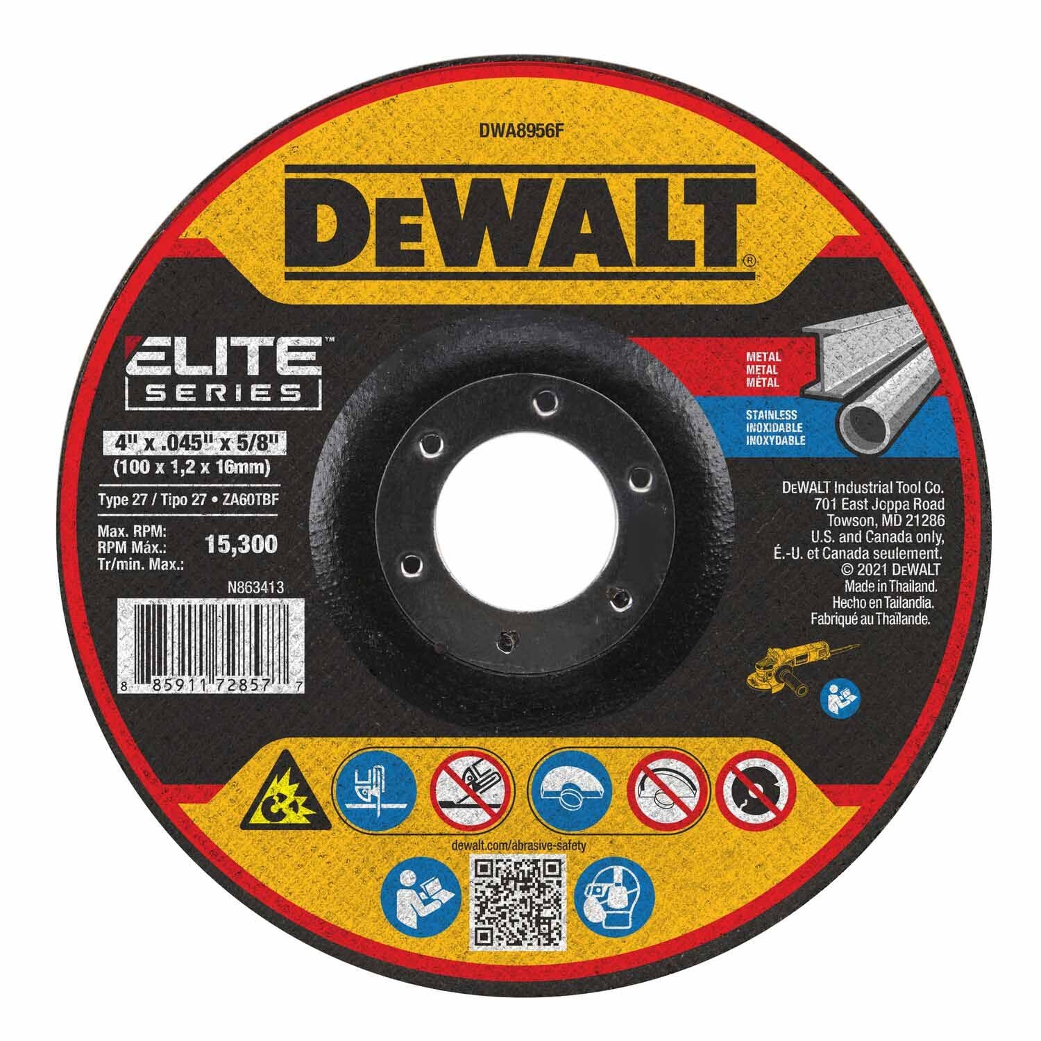 DeWalt DWA8956F 4 x .045 x 5/8 XP T27 Cutting Wheel