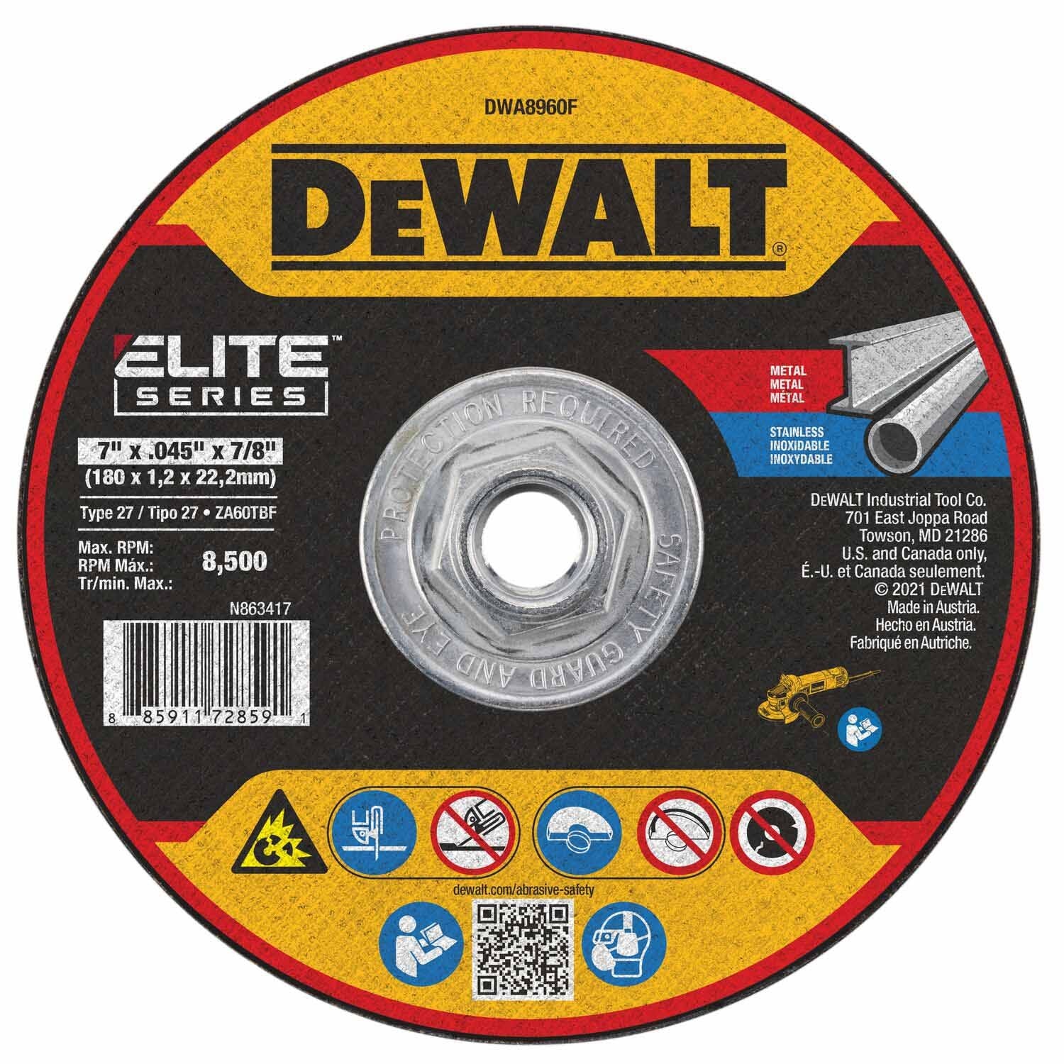 DeWalt DWA8960F 7 x .045 x 7/8 XP T27 Cuting Wheel