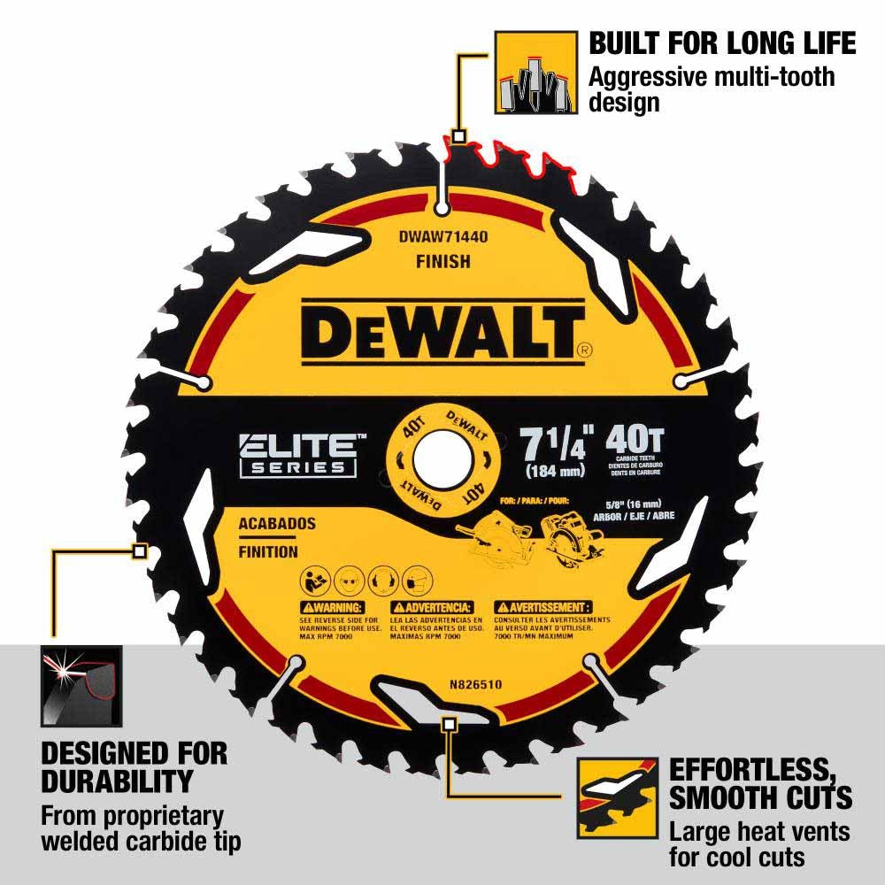 DeWalt DWAW71440 7-1/4" 40T Elite Series Saw Blade
