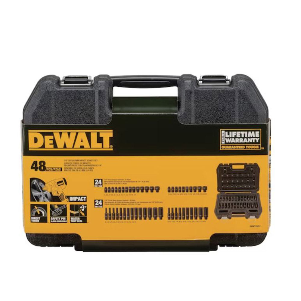 DeWalt DWMT19251 48pc 1/4" Drive Impact Combo Set, 4 - 15mm & 3/16 - 9/16"