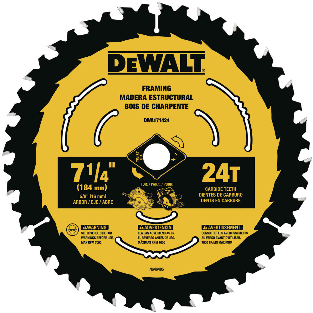 DeWalt DWA1714243L 7-1/4" 24T Circular Saw Blade, 3 Pack