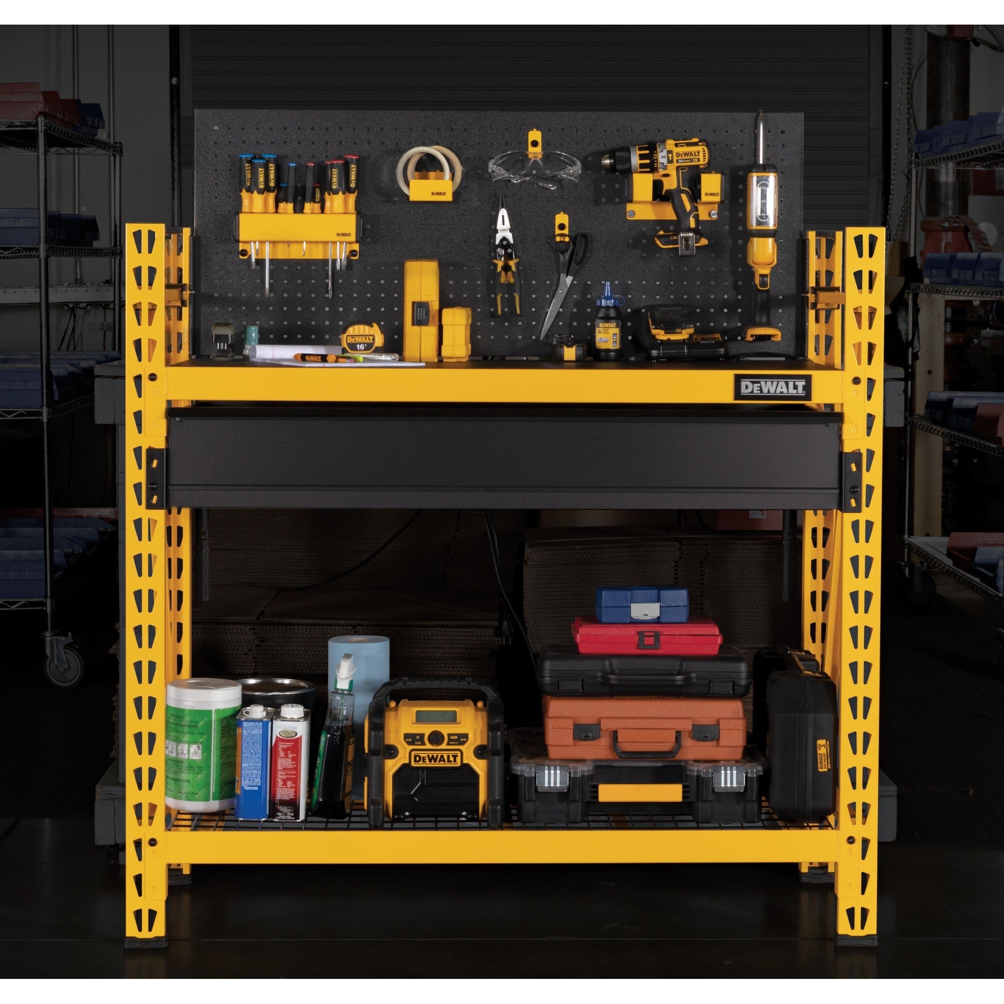 DeWalt 41631 DXST3000WB 2-Shelf Industrial 4-Foot Storage Rack Work Station Kit