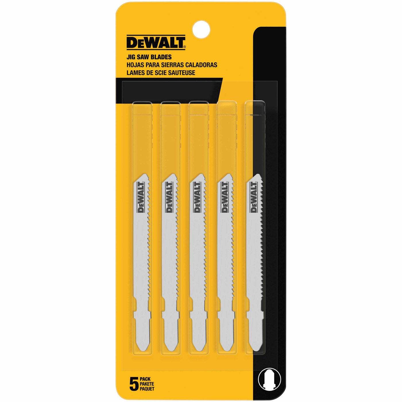 DeWalt DW3776-5 3" 24 TPI T-Shank Cobalt Steel Jig Saw Blade, 5 Pack