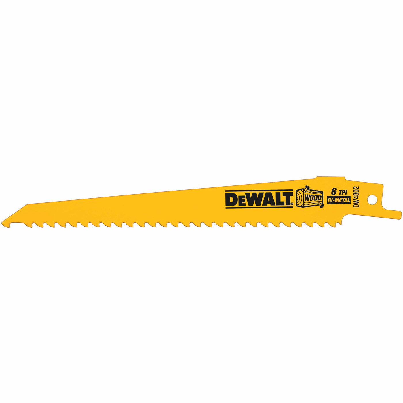 DeWalt DW4846 8" 10/14 TPI Straight Back Bi-Metal Reciprocating Saw Blade (5 Pack)