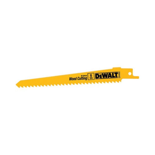 DeWalt DW4806B 6" 10 TPI Straight Back Bi-Metal Reciprocating Saw Blade, General Purpose