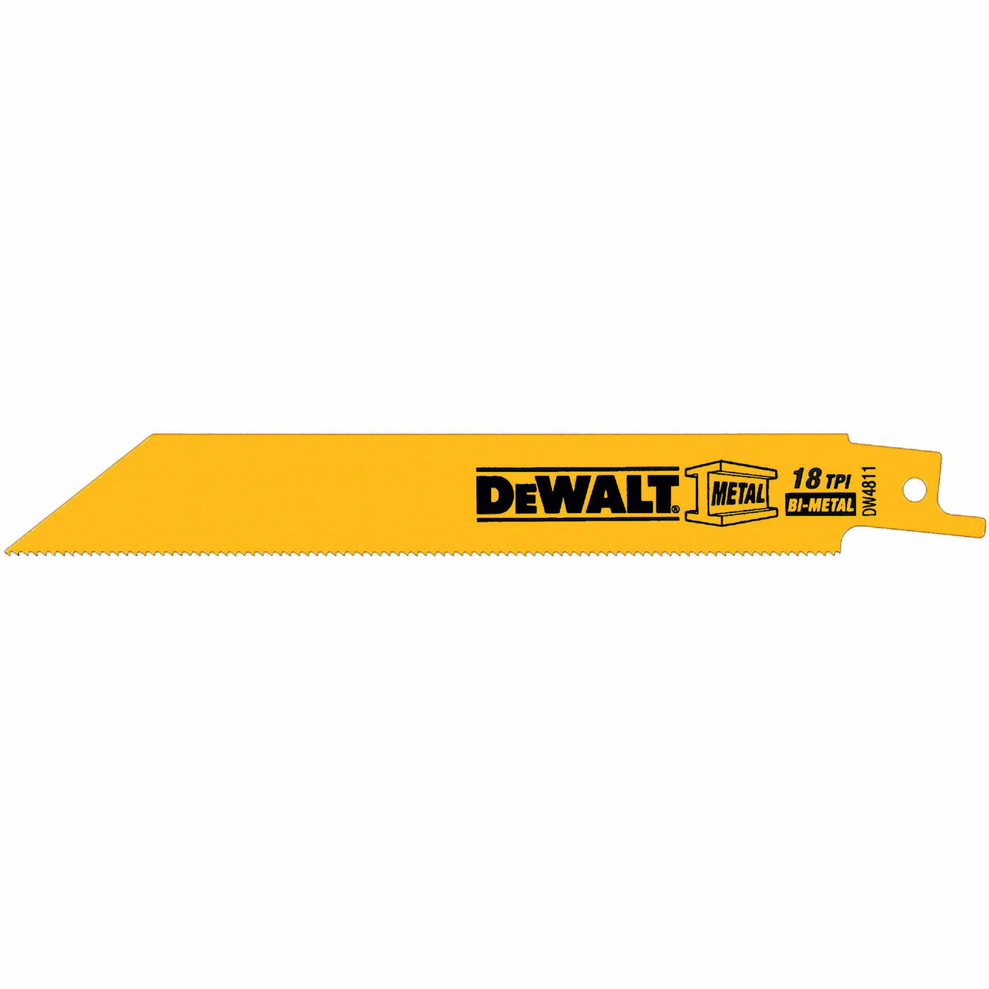 DeWalt DW4811 6" 18 TPI Straight Back Bi-Metal Reciprocating Saw Blade, Metal Cutting (5 Pack)
