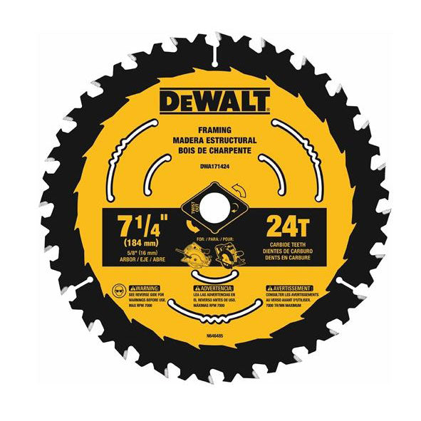 DeWalt DWA171424B10 7-1/4" 24T Small Diameter Circular Saw Blades, 10 Pack