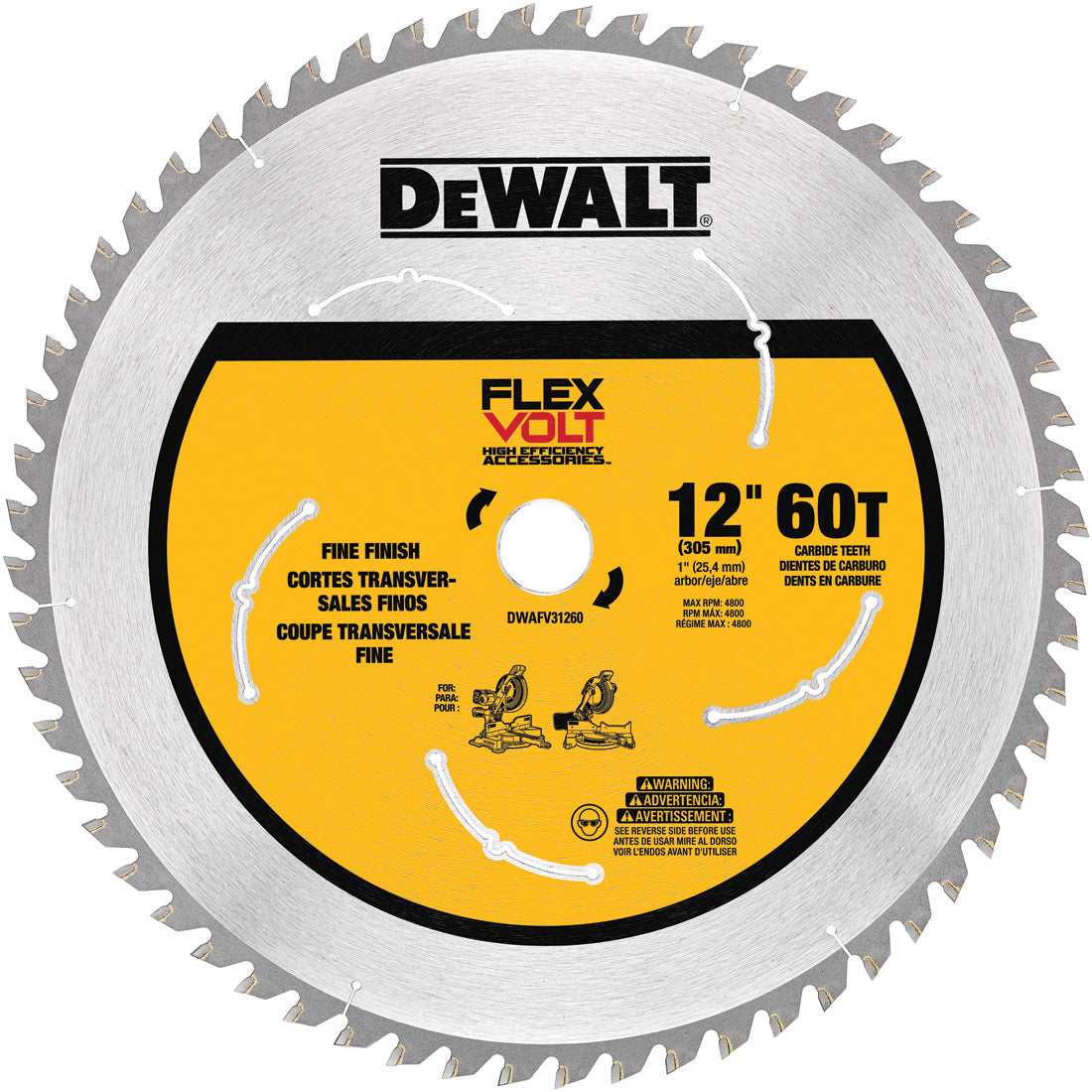 DeWalt DWAFV31260 12" 60T Saw blade