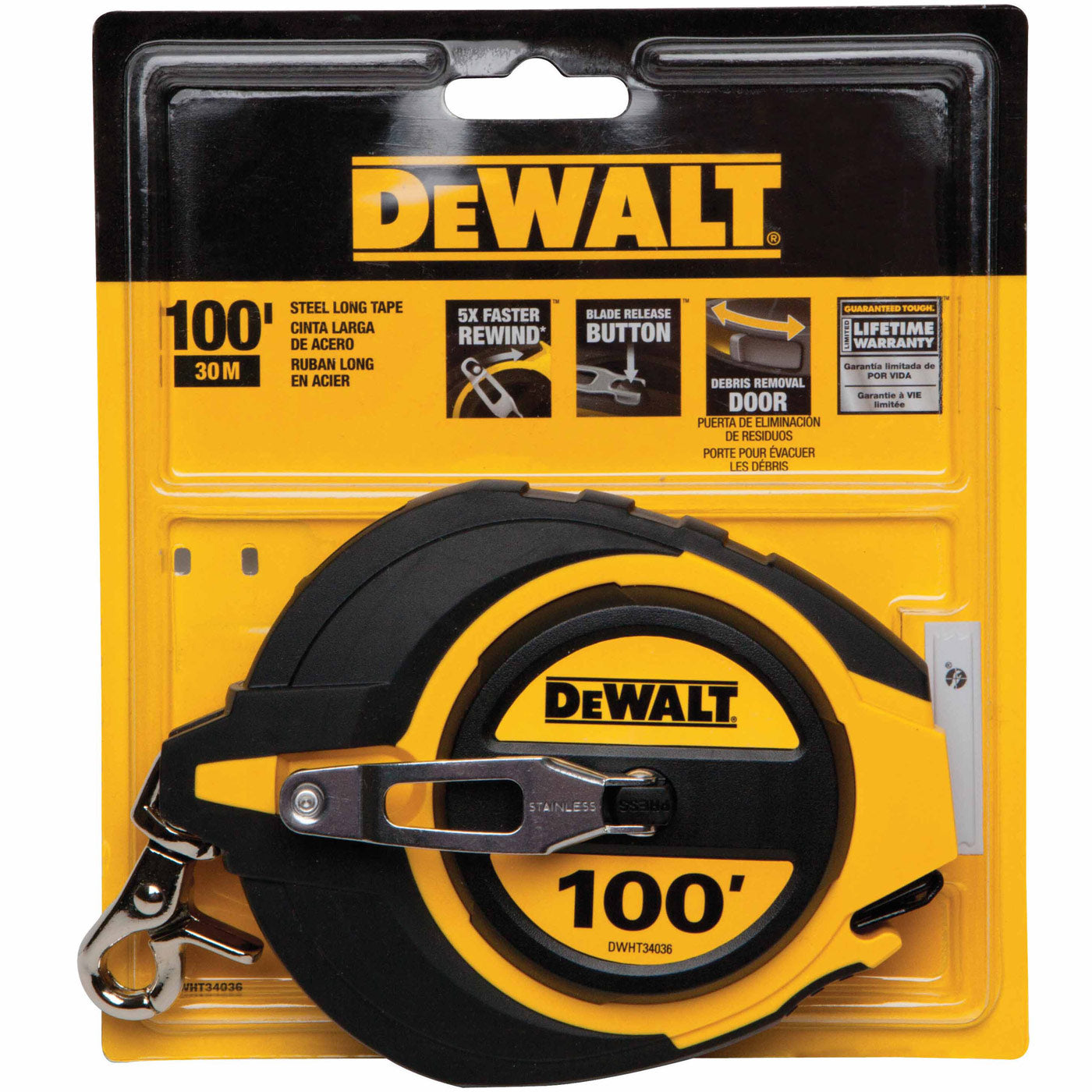 DeWalt DWHT34036L 100' Closed Case Long Tape