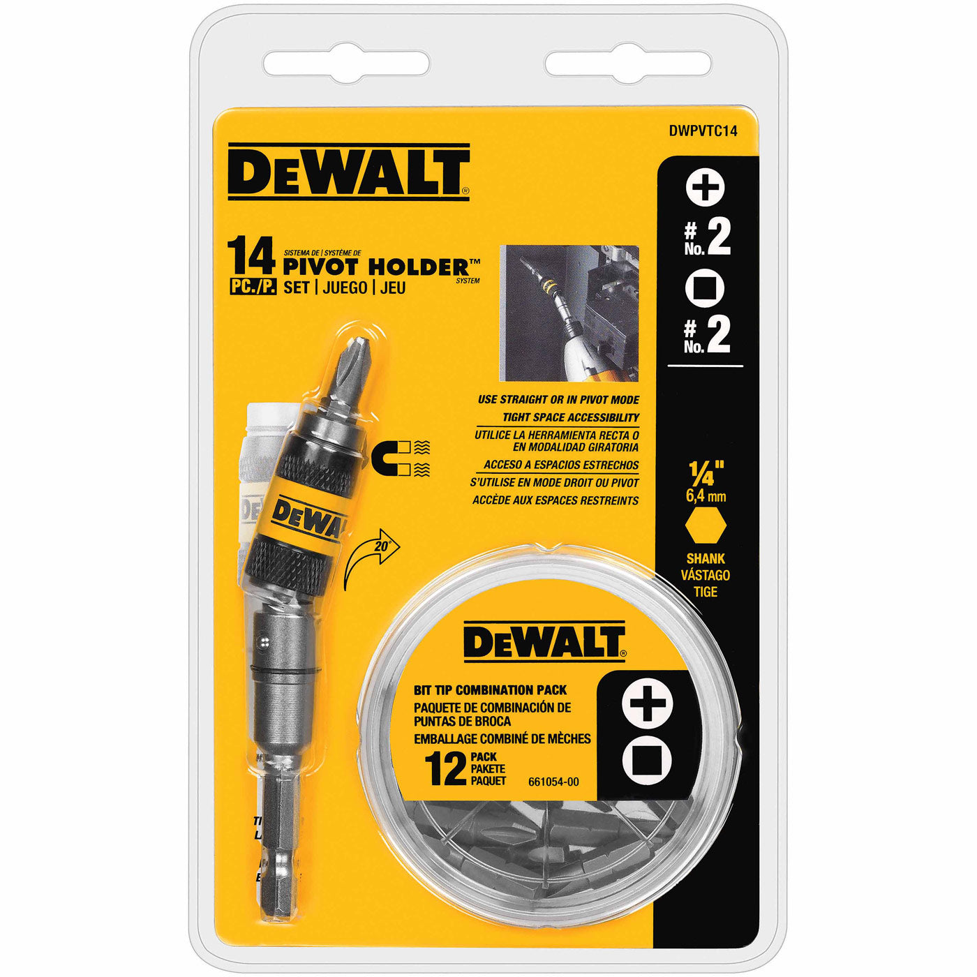 DeWalt DWPVTC14 14 Piece Pivot Holder Screwdriver Set