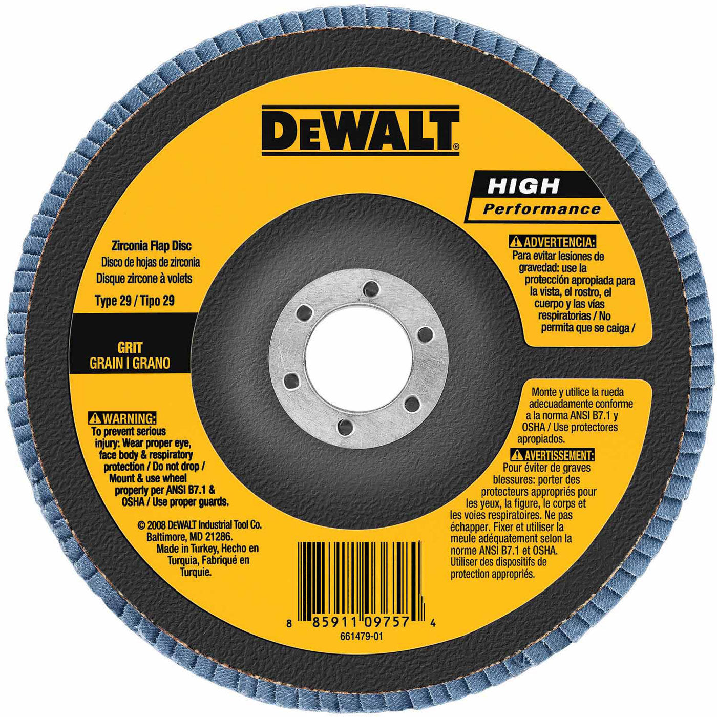 DeWalt DW8381H 6" x 5/8-11" Type 29 Angle Grinder Flap Disc
